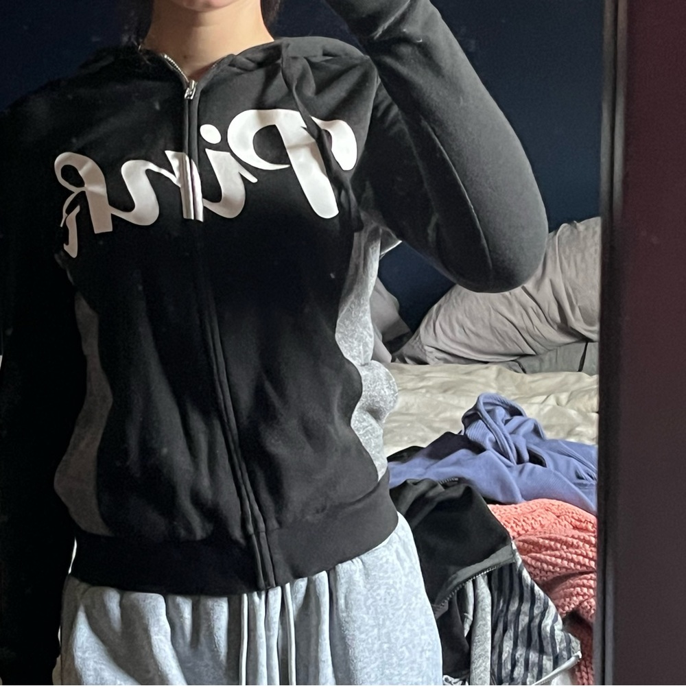 Pink jacket.